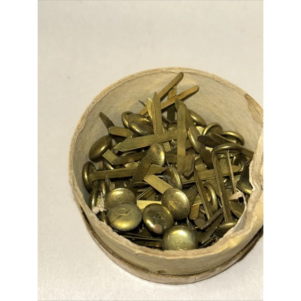 VINTAGE OAKVILLE PAPER FASTENER ROUND HEAD NO 4 BRASS In BOX